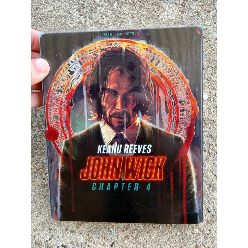 John Wick Chapter 4 Steelbook Blu-ray DVD Digital Keanu Reeves-Rare-Sealed Cards